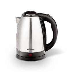 Crompton Insta Delight 1.8L SS Electric Kettle with Auto shut-off | Dry Boil Protection | 1500 W | Boil water - Make tea, coffee, soup, instant noodles, etc. (Silvery Grey)