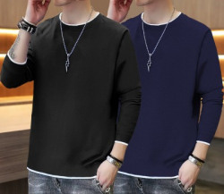 TRIPR Solid Men Round Neck Multicolor T-Shirt
