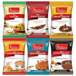 Thillai's Instant Masala Each Pack 300 gm | Biriyani Mix | Karaikudi Milagu Rasam | Chettinad Chicken mix | Virudhunagar Chalna | Marina Fish Roast Mix | Pallipalayam Chicken Mix |