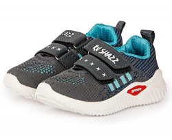 RU SHAZZ Casual Shoes for Kids Boys & Girls Sporty Design Slip-On Light Weight Sneakers for Children-Model-Sharp,Size-7,Grey