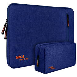 Gizga Essentials Laptop Bag Sleeve Case Cover Pouch for 14.1 Inch Laptop for Men & Women, Padded Laptop Compartment, Free Accessories Pouch, Premium Zipper Closure, Water Repellent Nylon Fabric, Blue