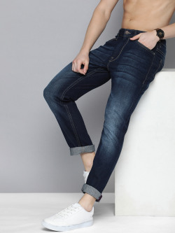 HERE&NOW Men Slim Fit Heavy Fade Stretchable Jeans