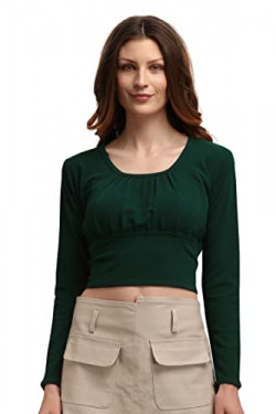 PURVAJA Womens Slim Fit Top(Sara-175-Green_Green_X-Large)