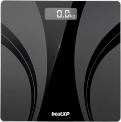 beatXP Actifit Breeze Weight Machine with 6mm Thick Tempered Glass for Human Body Weighing Scale(Black)