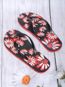 Footox Slippers for Women | Slides for Women | Clogs for Women | Flipflop for Women Slippers(Black, Red 5)