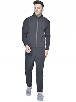 CHKOKKO Men Winter Zipper Sports Gym Track Suit Set Black S