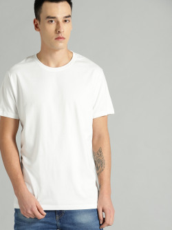 Roadster Men Olive Henley Neck Cotton Pure Cotton T-shirt