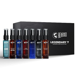 Beardo Legendary 7 Assorted Perfume Gift Set for Men 7X8ml with Long Lasting Fragrances | Travel Pack with Mariner Whisky Smoke Dark Side God Father Tsunami & Black Musk | Christmas gift for men | Gift for men