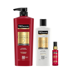 TRESemme Anti-Frizz Serum Combo for Long Lasting Frizz control - Keratin Smooth 580 ml Shampoo, Keratin Smooth 190ml Conditioner and Keratin Smooth 50ml Serum