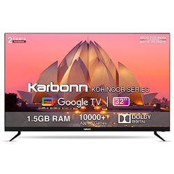 Karbonn 80 cm (32 inches) Kohinoor Series HD Ready Smart A+ LED Google TV KJSW32GSHD (Black)