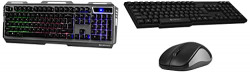 ZEBRONICS Zeb-Transformer-k USB Gaming Keyboard with Multicolor LED Effect & Zeb-Companion 107 USB Wireless Keyboard and Mouse Set with Nano Receiver (Black)