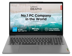 Lenovo IdeaPad Slim 3 12th Gen Intel Core i3 15.6  (39.6cm) FHD 250 Nits Thin and Light Laptop (8GB/256GB SSD/Windows 11/Office 2021/Alexa Built-in/3 Month Game Pass/Grey/1.62Kg), 82RK00XDIN