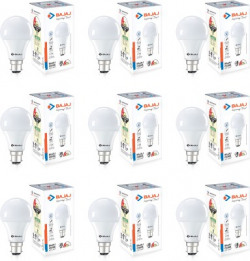 BAJAJ 9 W Round B22 LED Bulb(White, Pack of 9)