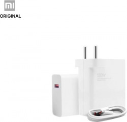 Mi HyperCharge Adapter Combo with USB to Superfast 6A Type C Cable 120 W Charger for Mobile(White, Cable Included)