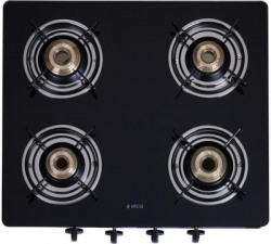 Elica Elica Vetro Glass Top 4 Burner Gas Stove (594 Ct Vetro Black) Glass Manual Gas Stove(4 Burners)