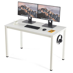 Sunon Office Table Computer Desk, 120Cm Home Office Writing Corner Desk, Modern Simple Style Pc Laptop Table, Metal Frame, Multicolor