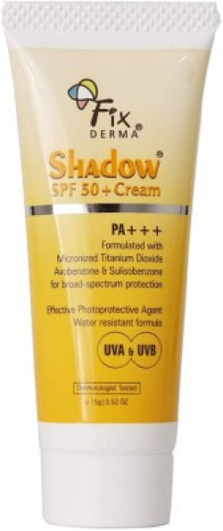 Fixderma Shadow Sunscreen SPF 50+ Cream, Sunscreen for Dry Skin UVA UVB Protection - SPF 50 PA+++(15 g)