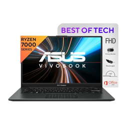 ASUS Vivobook Go 14, AMD Ryzen 3 7320U, Thin and Light Laptop, 14  (35.56 cm) FHD, (8 GB RAM/512GB SSD/Windows 11/Office 2021/42WHr /Black/1.38 kg), E1404FA-NK325WS
