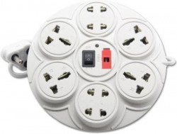 D-DEVOX AARAV ENTERPRISES Extension Box 6 Socket Surge Protector (White) 6  Socket Extension Boards(White, 2.5 m)
