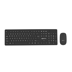 Amazon Basics Wireless Keyboard and Mouse Combo | 1000 DPI Mouse | 104 Rounded Silent Keys | Lightweight | Compatible to Mac and Windows | Plug-and-Play (Black)
