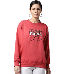 VIMAL JONNEY Women Regular Fit Cotton Round Neck Sweatshirts(Pink_Large_Pack of 1)-SW_50_Pink_001-L