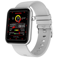 Maxima Vibe Newly Launched Smart Watch with 1.69" HD Display, Sleek Metal Oil Finish, HR& SpO2 & Sleep Monitor, 100+ Watch Face & 100+ Sports Modes, IP68 & 10 Days Battery Life Smartwatch (Silver)