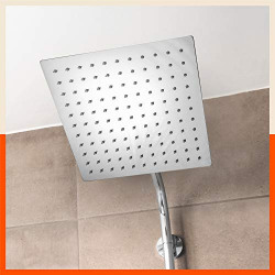 Aquila by Bathla - Zoya Ultra-Slim Rectangular Shower Head for Home with Air Infusion Technology and Heat-Resistant Silicone Nozzles | Extra Large - 250mm x250mm