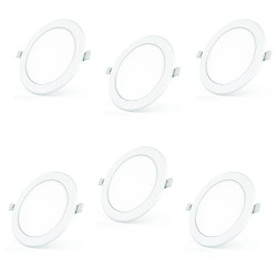 Polycab 6W LED Panel Light Scintillate Edge Slim Round Smart Offers Bright Lumination Long Lifespan No Harmful Radiation (Warm White, 3000K, 6 PCS, Cut Out: 3.93 inches)