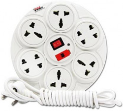 RL Enterprises power strip 8 Socket Extension Boards  (White, 2 m)
