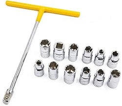 GM Venture 13 PCS Vehicle Car T Shaped Handle Wrench Spanner with 8-19mm 1/2 Socket Tool Set