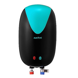 Activa 3 Liters Quick Water Heater Geyser, 3 KVA ISI Cooper Element, 0.7mm Anti Rust Coated 304L Pure Stainless Steel Tank, Auto Cut-Off, ABS Body, BEE 5 Start Rated, 5 Year Warranty -CD Green & Black