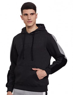 Amazon Brand - Symactive Men's Cotton Poly Brushed Fleece/Bio-Wash 300 GSM Hooded Neck Sports Sweatshirt (818ZA-AW21-SYM-SWT-06-anthra Melange-XL_Anthra Melange_Extra Large)