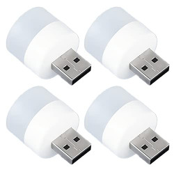 DASITON Plastic Plug In Led Night Light Mini Usb Led Light Flexible Usb Led Ambient Light Mini Usb Led Light, Led Portable Car Bulb, Indoor, Outdoor, Reading, Sleep (4 Warm Light)