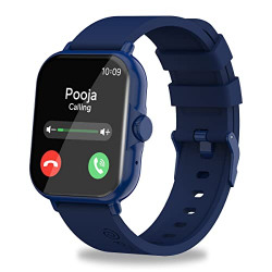 pTron Pulsefit P61+ 1.85  Full Touch Display Bluetooth Calling Smartwatch, Functional Crown, 580 NITS Brightness, HR, SpO2, Watch Faces, Inbuilt Games, 5 Days Battery Life & IP68 Waterproof (Blue)