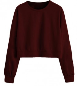 THE BLAZZE B1341 Women's Cotton Round Neck Full Sleeve Regular Fit Winter Wear Sweatshirts (L,Maroon)