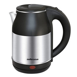 Mellerware INALSA Electric Kettle 1.8 Liter Capacity MWEK 02|Auto Shut Off & Boil Dry Protection | Wide mouth for Easy Cleaning| Cordless Base & Cord Winder|Hot Water Kettle |Water Heater Jug, Silver