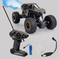 Parteet Rechargeable Off-Road Rock Crawler Monster Truck with Mist Smoke(Black)