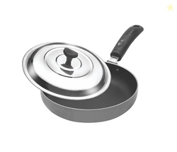 Crystal Classic Aluminium Round Fry Pan, 250mm, Multicolour