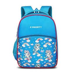 Priority Rainbow 003 25 litres Turquoise Blue Polyester School Bag | Specially For Teenagers | Made for Unisex | Printed Backpack for Boys & Girls (25853)