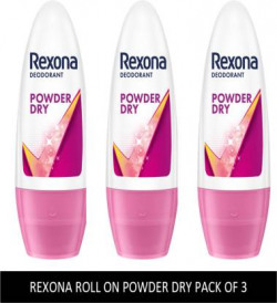 Rexona Powder Dry Underarm Roll On Deodorant For Women (PO3) Deodorant Roll-on  -  For Women(50 ml, Pack of 3)
