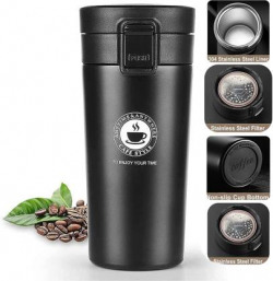 Nirvaana Double Wall Vacuum Insulated Stainless Steel Tea Coffee Thermos Flask Travel Stainless Steel Bath Mug(400 ml)