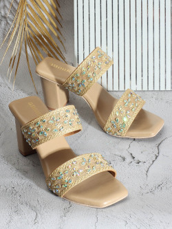 Anouk Embellished Ethnic Block Heels