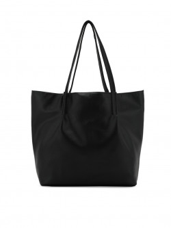 Toteteca Black PU Oversized Shopper Tote Bag