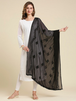 Dupatta Bazaar Dupatta With Pom Pom Lace