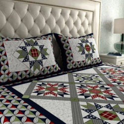 Flipkart SmartBuy 104 TC Cotton Double Jaipuri Prints Flat Bedsheet(Pack of 1, GREY & BLUE) Starts from 299