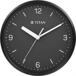 Titan Analog 25.5 cm X 25.5 cm Wall Clock(Black, With Glass, Standard) Starts From 699