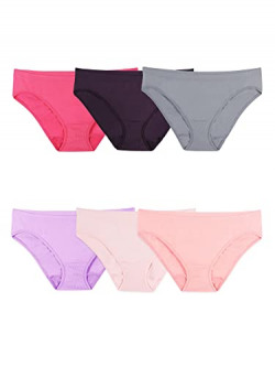 Fruit of the Loom Women's 6 Pack Seamless Bikini Panties, Assorted, 7