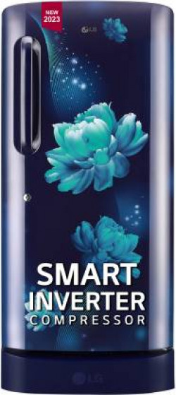 LG 185 L Direct Cool Single Door 5 Star Refrigerator with Base Drawer  with Smart Inverter Compressor, Fast Ice Making(Blue Charm, GL-D201ABCU)