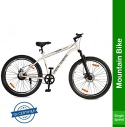 Urban Terrain BOLT UT5000S27.5 Steel MTB-Disc Brakes, and Mobile Tracking App Tracking 27.5 T Road Cycle(Single Speed, White, Black)