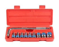 JPT 10 Pcs 1/2 Socket Wrench Spanner Set Automobile Repair Tool Box Precision Sleeve Wrench Hex Socket Wrench Spanner Tool Goti Set for Automobiles/Bike/Car Repair Tool Kit Socket Set (10 pcs Tool Kit Set)